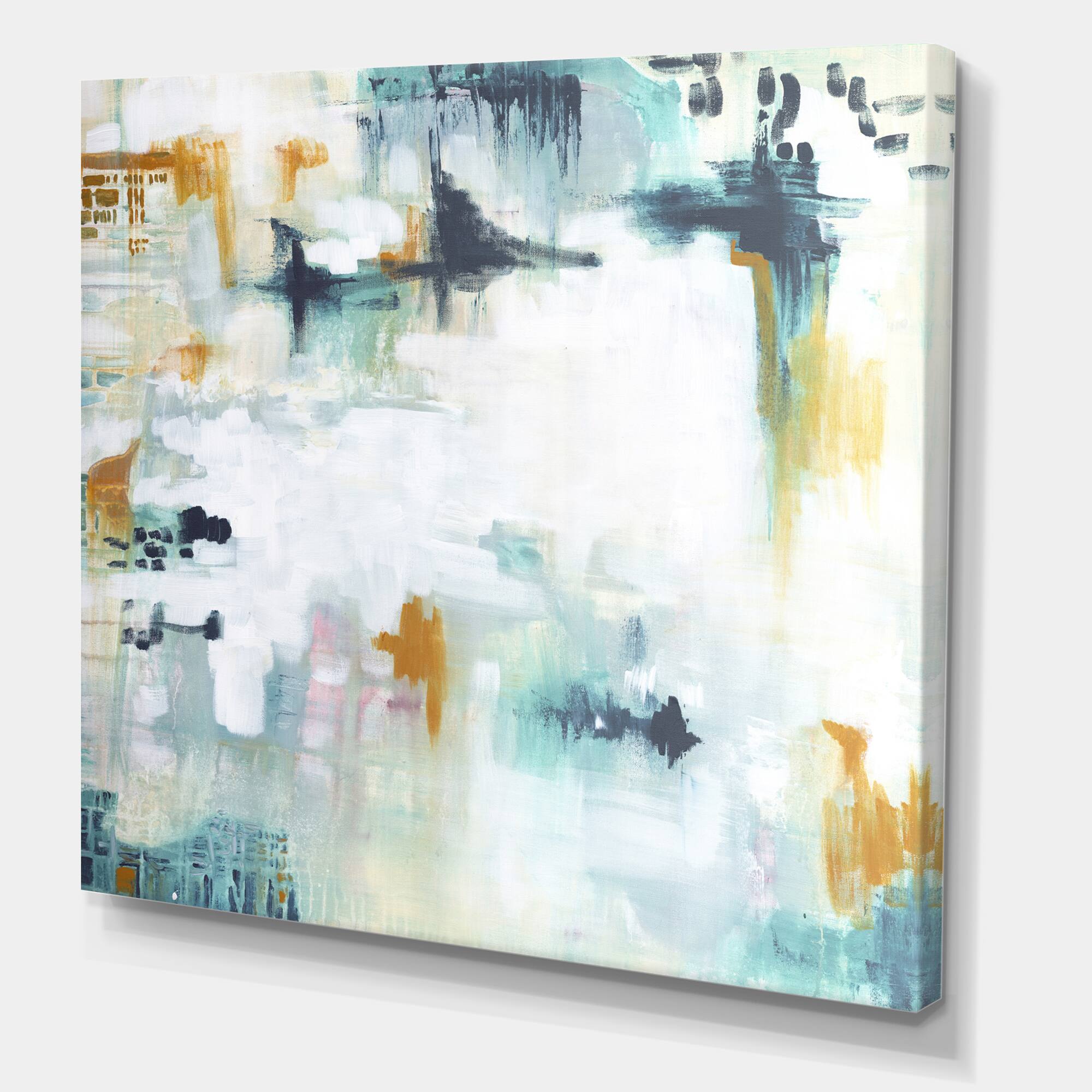 Designart - Teal And White Composition